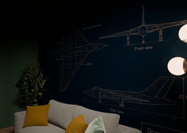 Alternative view of Vulcan Bomber Blueprint Wallpaper