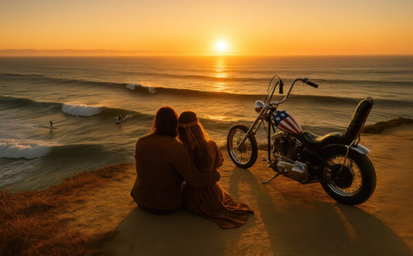 Bohemian Sunset Ride – Premium Wallpaper