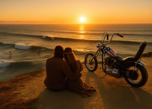 Bohemian Sunset Ride – Premium Wallpaper