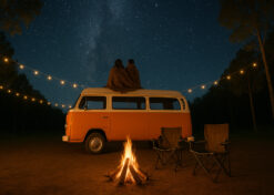 Starlit Campfire – Bohemian Wallpaper Mural