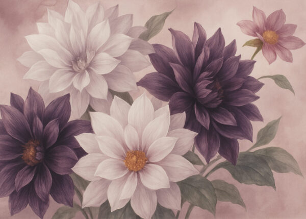 Midnight Mauve Dahlias
