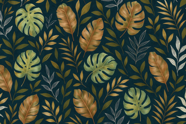 Midnight Tropics – Botanical Jungle Leaf Wallpaper