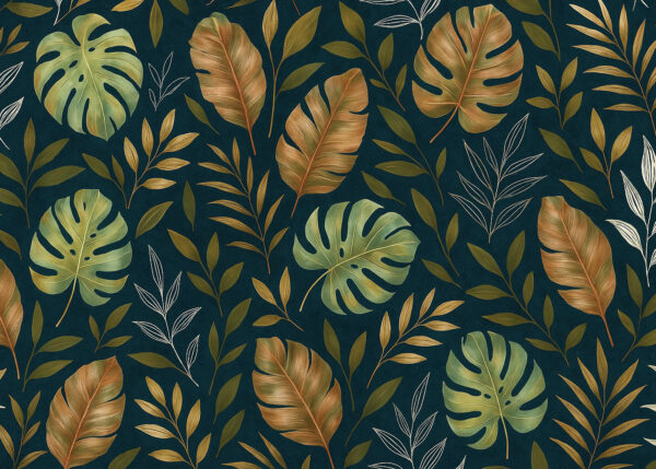 Midnight Tropics – Botanical Jungle Leaf Wallpaper