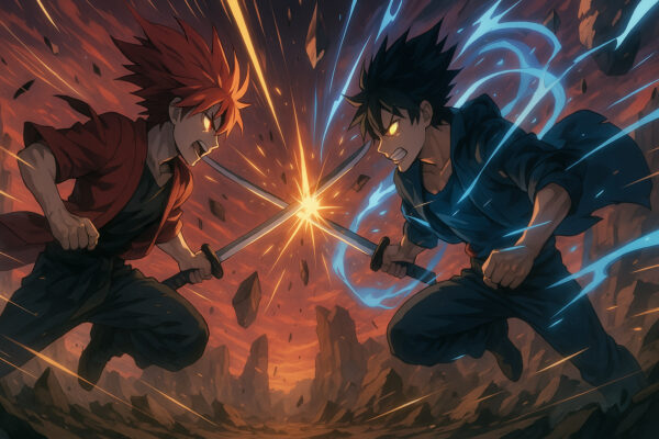 Epic Anime Sword Clash Wallpaper