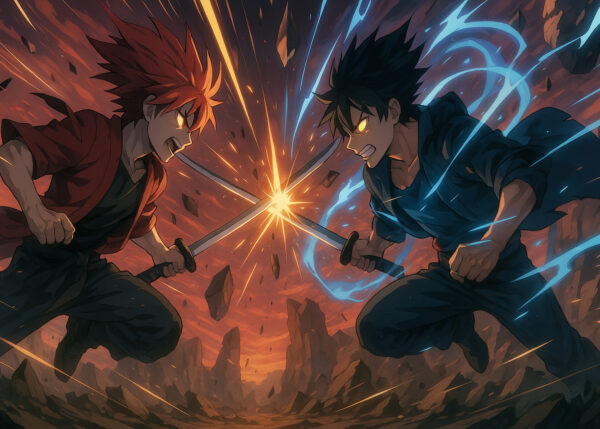 Epic Anime Sword Clash Wallpaper