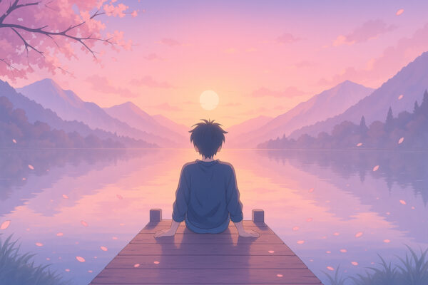 Tranquil Lakeside Sunset Wallpaper