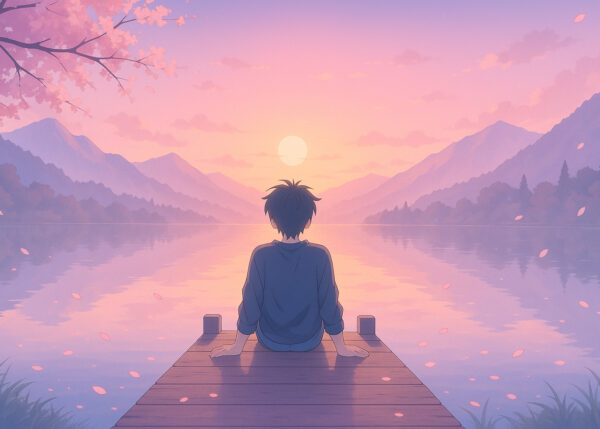 Tranquil Lakeside Sunset Wallpaper