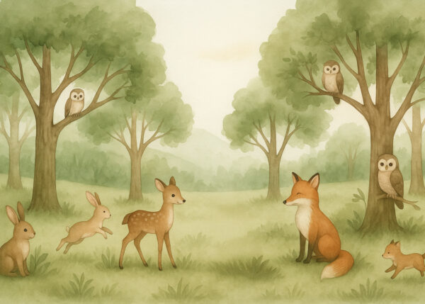 Woodland Gathering – Forest Animal Nursery Wallpaper Mural