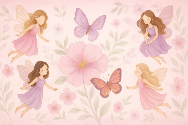 Fairy Blossoms – Pink Floral Nursery Wallpaper Mural