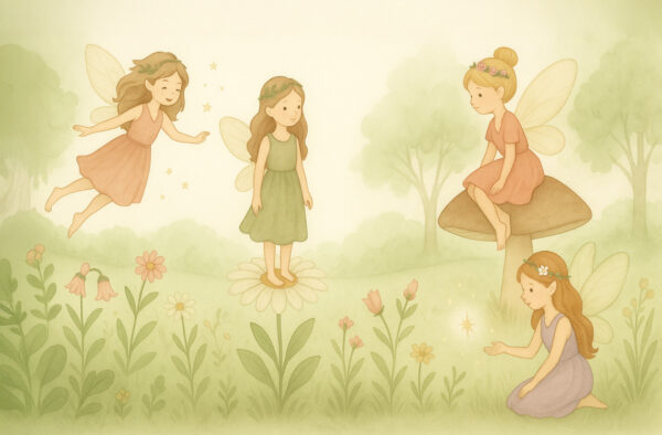 Fairy Garden – Woodland Flower Fairy Nursery Wallpaper