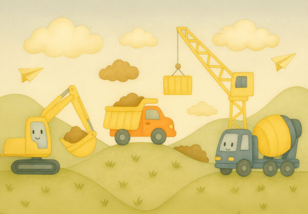 Little Builders – Construction Adventure Nursery Wallpaper