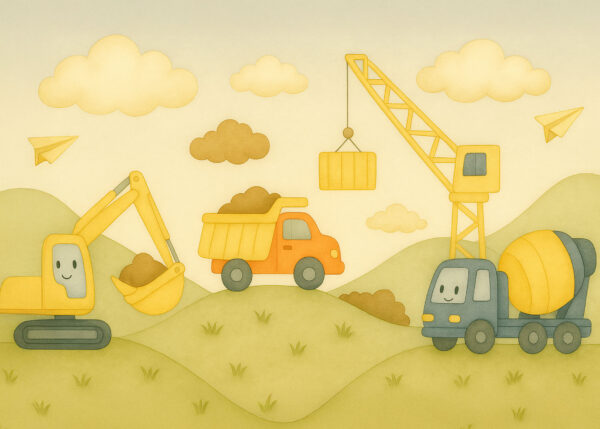 Little Builders – Construction Adventure Nursery Wallpaper