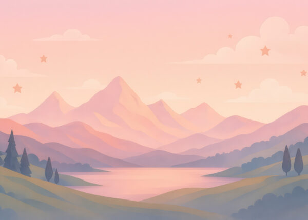 Pastel Peaks – Mountain Nursery Wallpaper Mural