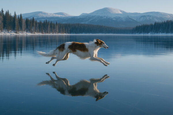 Borzoi on Ice Wallpaper