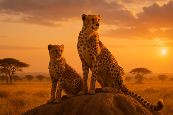 Golden Chase – Cheetahs of the Savannah Wallpaper