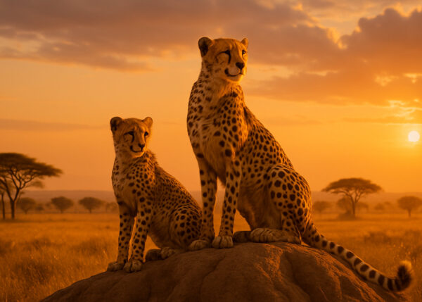 Golden Chase – Cheetahs of the Savannah Wallpaper