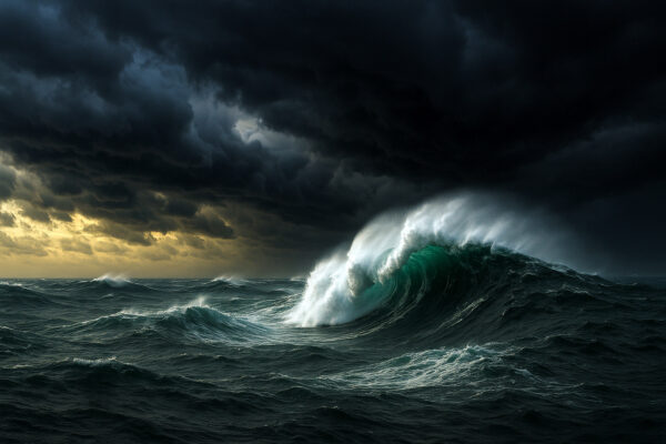 Midnight Surge – Dark Ocean Storm Wave Canvas