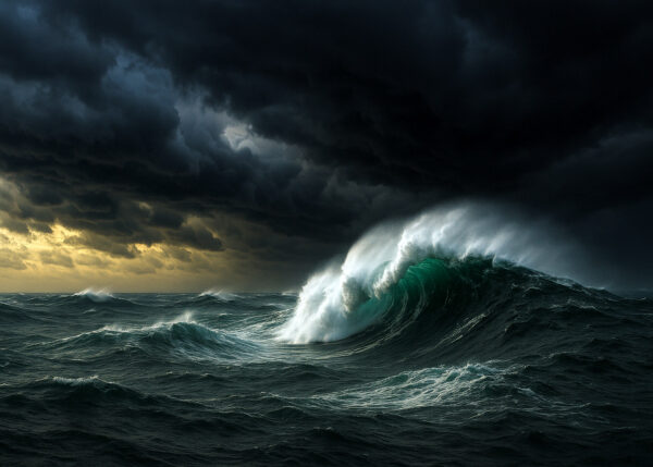 Midnight Surge – Dark Ocean Storm Wave Canvas