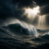 Heaven's Break – Sunrays Over Storm Waves Canvas