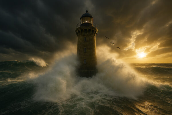 Iron Watch – Lighthouse in the Storm Canvas
