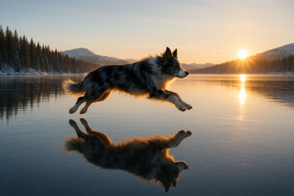 Collie in Golden Light Wallpaper