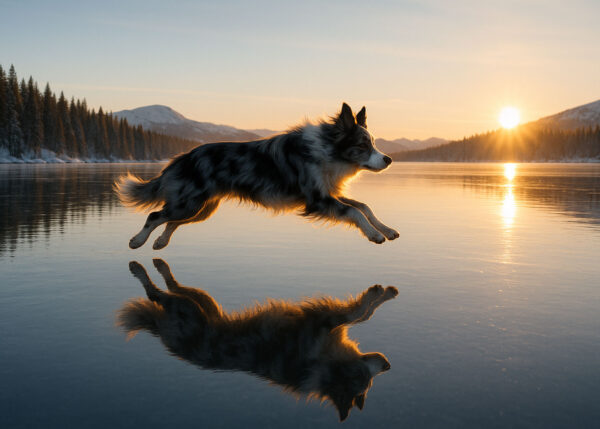Collie in Golden Light Wallpaper