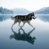 Husky on Crystal Ice Wallpaper