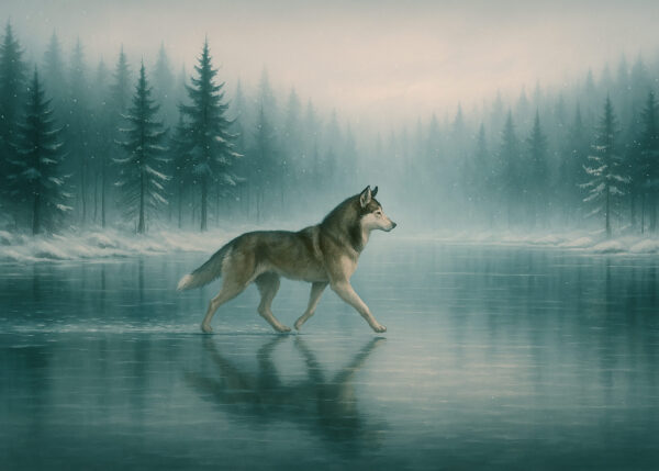 Silent Step Through Snow Wallpaper