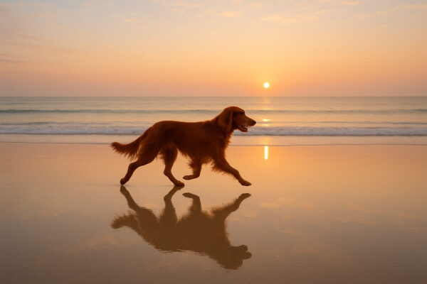 Irish Setter at Sunrise Wallpaper