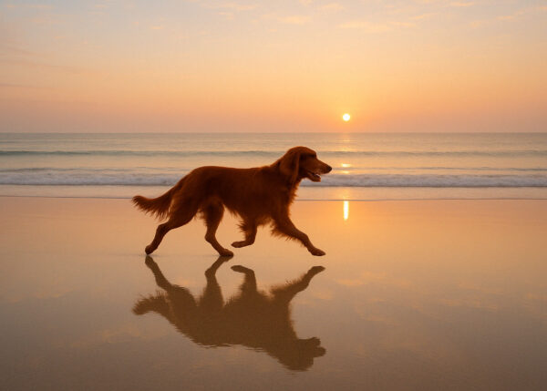 Irish Setter at Sunrise Wallpaper