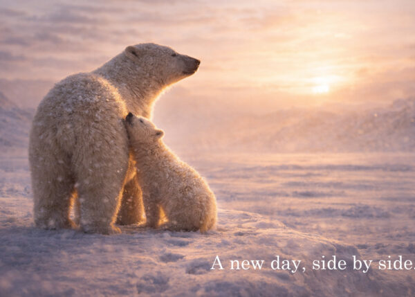 A New Day, Side by Side – Polar Bear Canvas Print